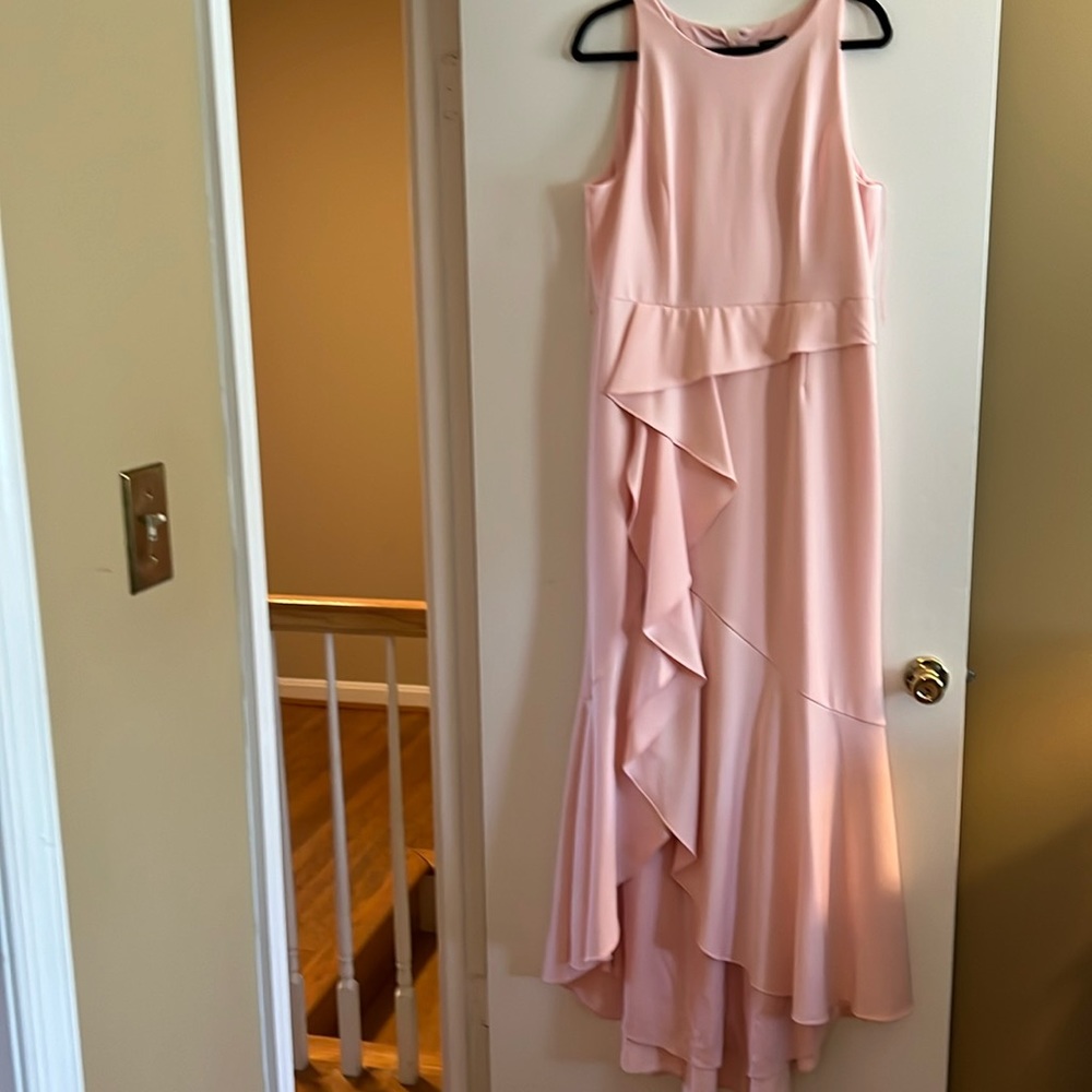 High low pale pink Adrianna Apell dress. Size 14